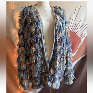 Paula Sweet Muslin Mink Jacket Women’s Size Medium Vintage Lagenlook Boho Fringe